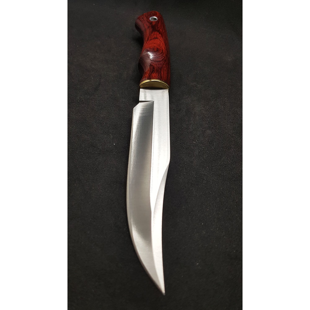 Нож серии серии "CAZ" с фикс клинком длиной 16 см, рукоять красная микарта, ножны кожа