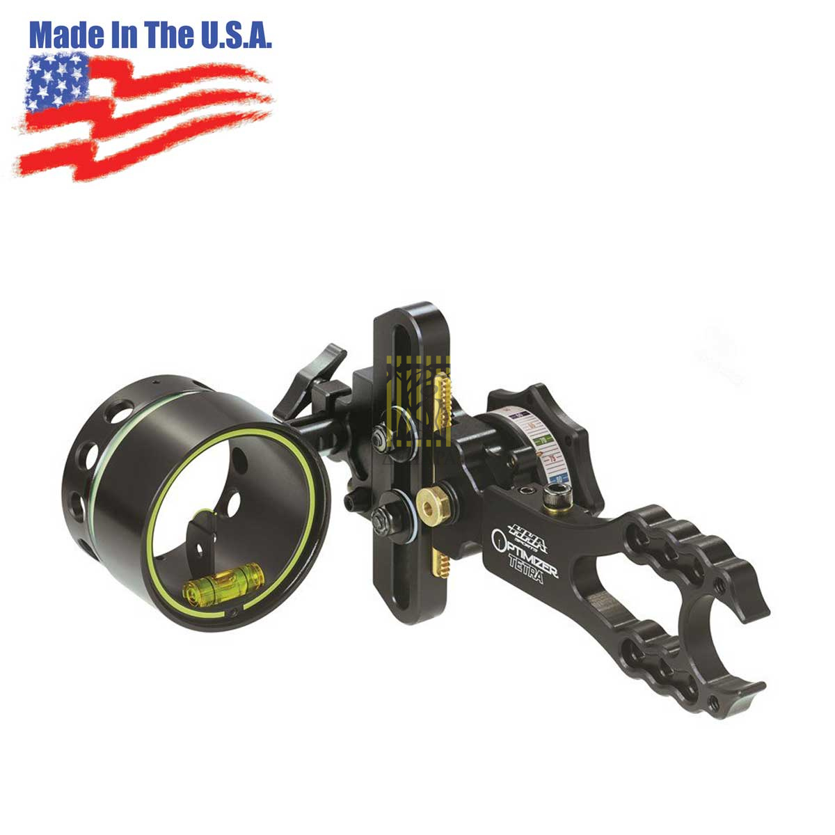 Прицел для блочного лука Optimizer Tetra XL на дистанции до 100 м с микронастройками, диаметр скопа