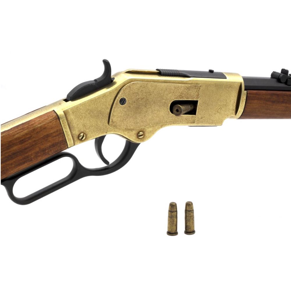 Винтовка модель винчестер 73, эпоха Дикий Запад,  репродукция винтовки из металла и дерева с имитаци