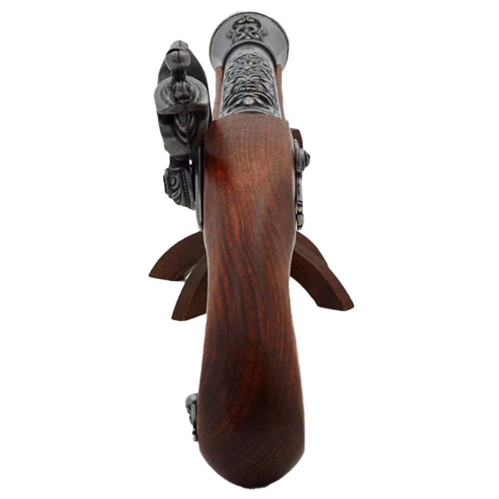 Пистолет пиратский кремневый, репродукция из дерева и металла с имитацией механизма заряжания и стре