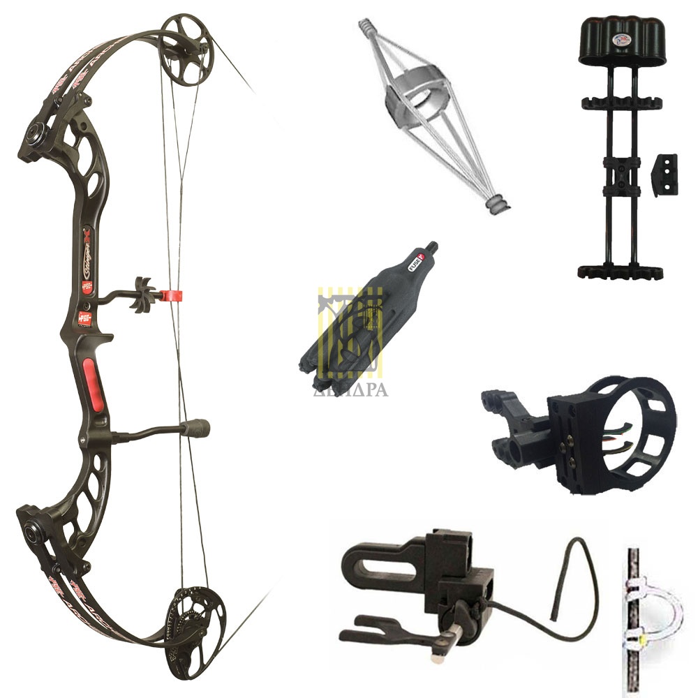 Лук блочный Stinger-X, начальная скорость 308 фут в сек, сила 60lbs, длина натяжения 29", блок SX, с