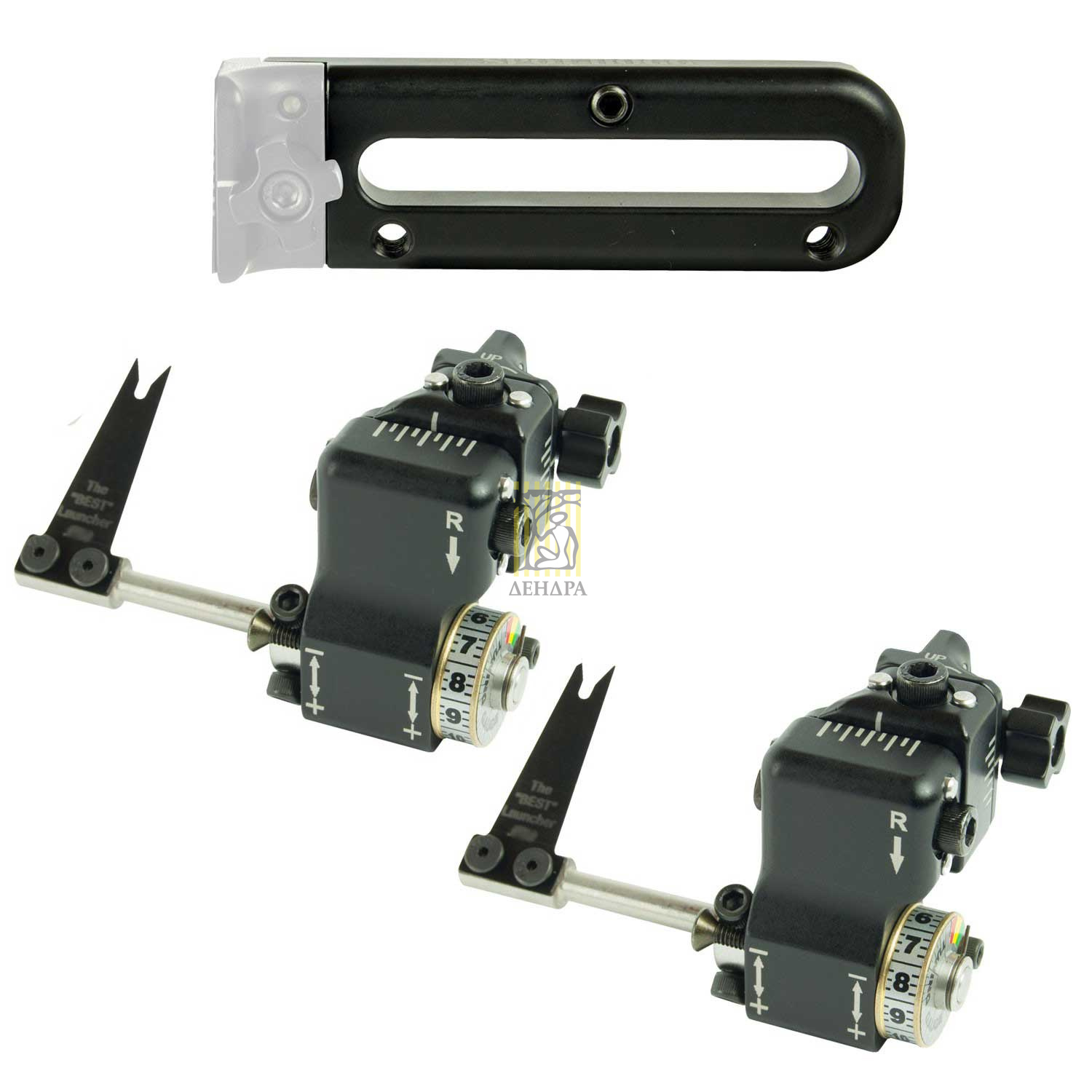 Полочка для блочного лука Infinity Swap с микро настройками, лонг, правая, 2 головка, цвет черный