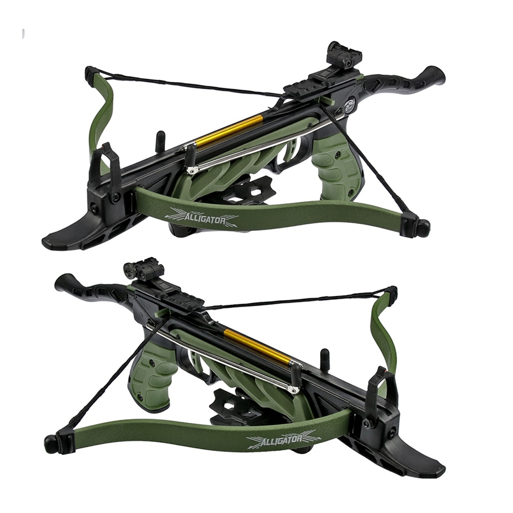 Арбалет-пистолет Alligator начальная скорость 185 фут/сек, расстояние между осями 16,5", длина натяж