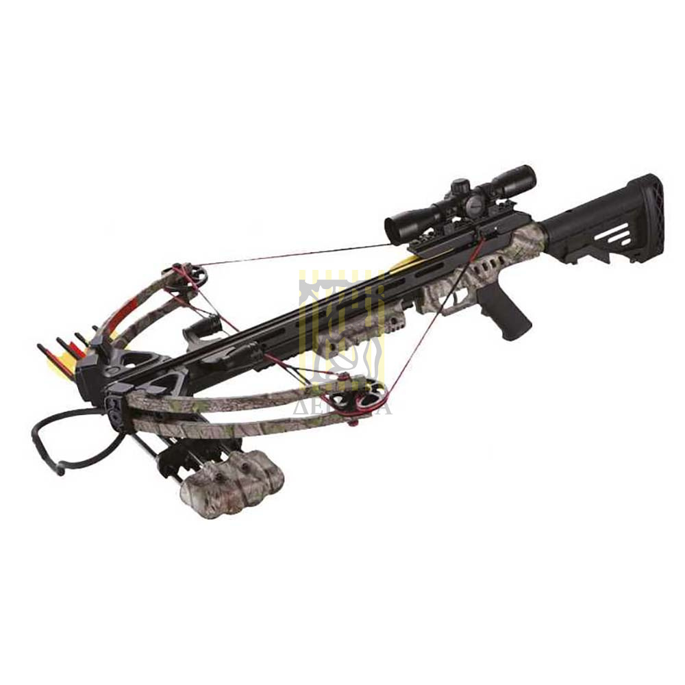 Арбалет блочный с защитой от холостого выстрела, начальная скорость 370 фут/сек, расстояние между ос