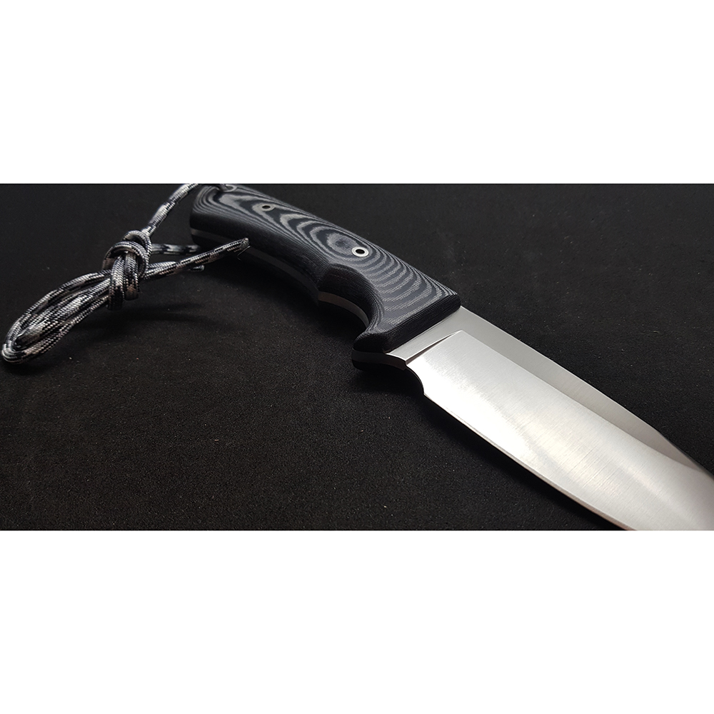 Нож "GAVILAN" с фикс клинком длиной 13 см, рукоять черная микарта, ножны кожа