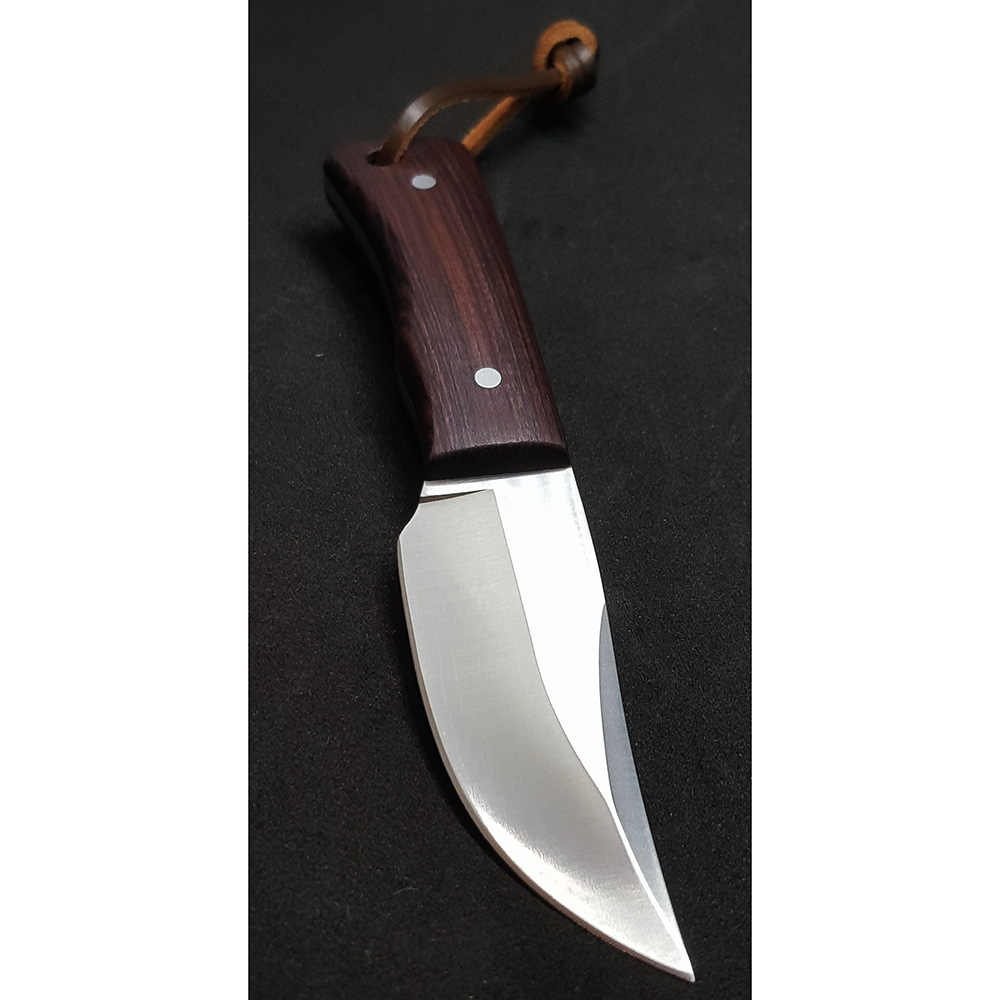 Нож-скиннер "ORIX", клинок 8 см, рукоять палисандр, ножны кожа