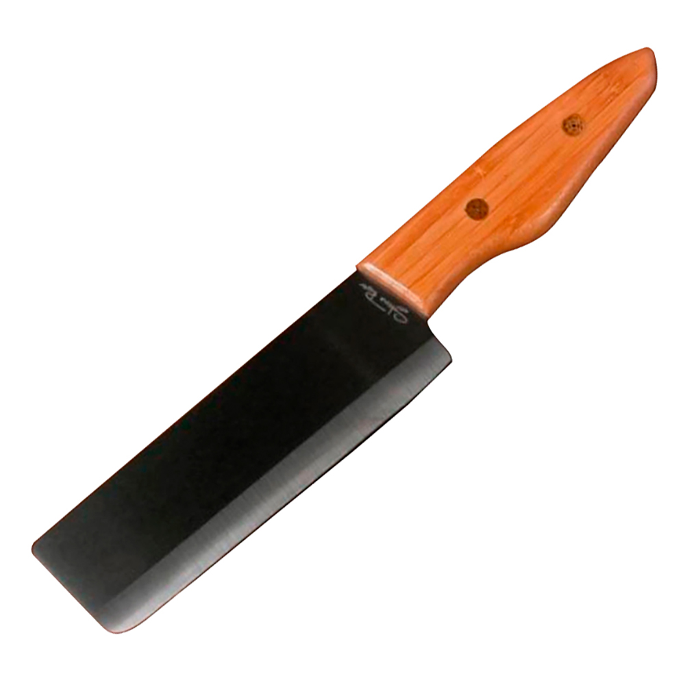 Нож-сантоку,клинок черная керамика 15,2 см, рукоять бамбук