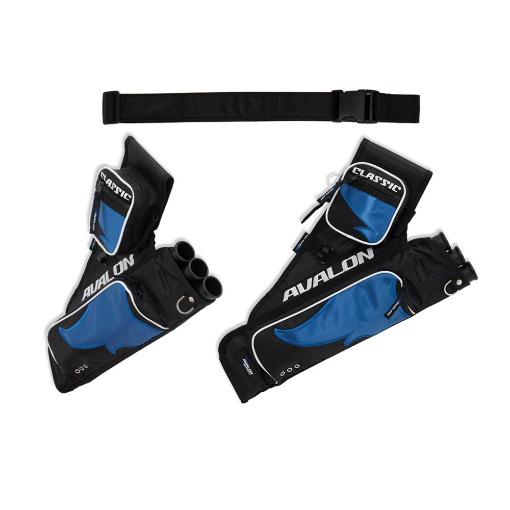 Кивер-колчан AVALON CLASSIC поясной для стрел, 3 трубки, 2 кармана, правый, ремень в комплекте, цвет