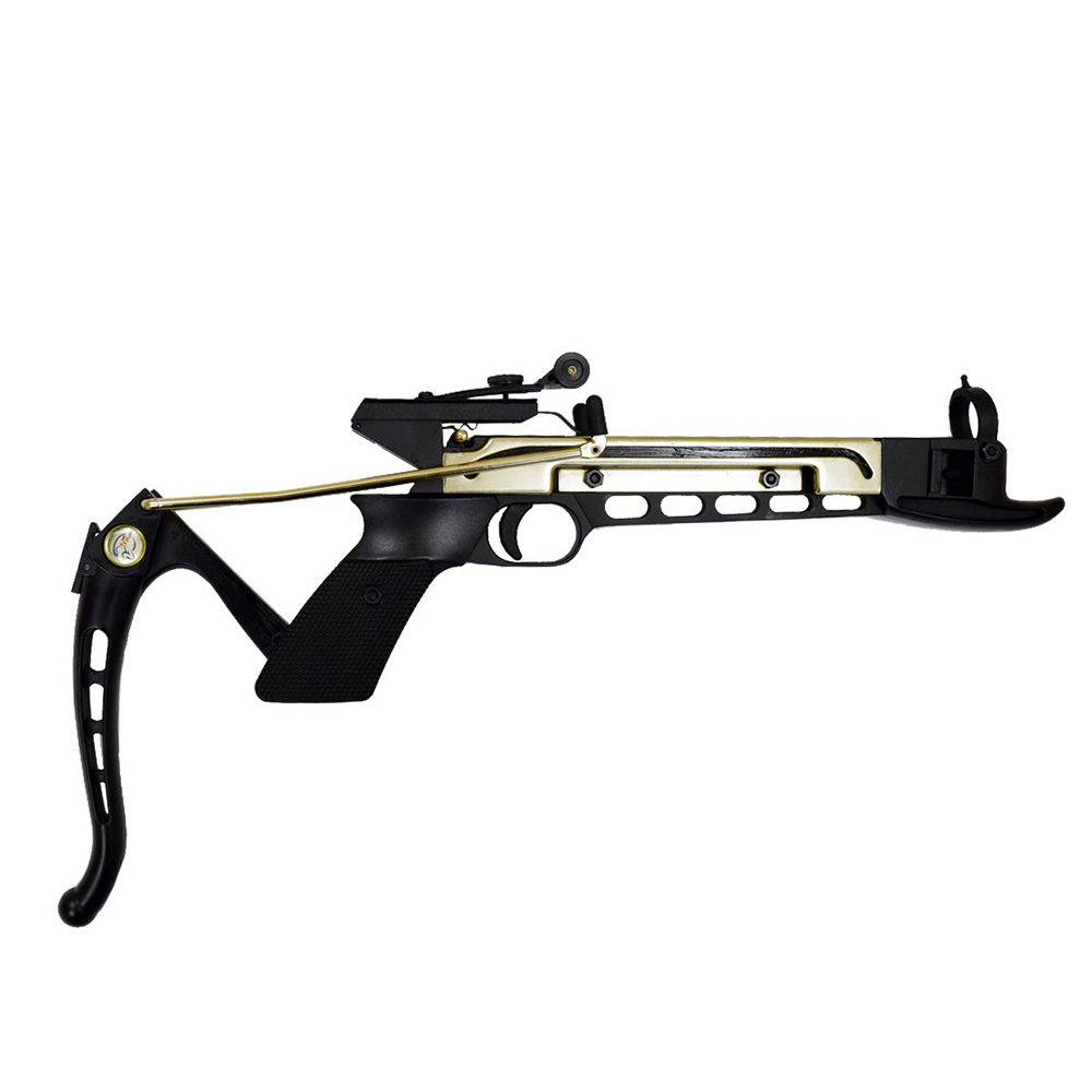 Арбалет-пистолет силой 80 lbs, приклад и ствол алюминий, с упором для перезарядки, 3 алюминиевые стр