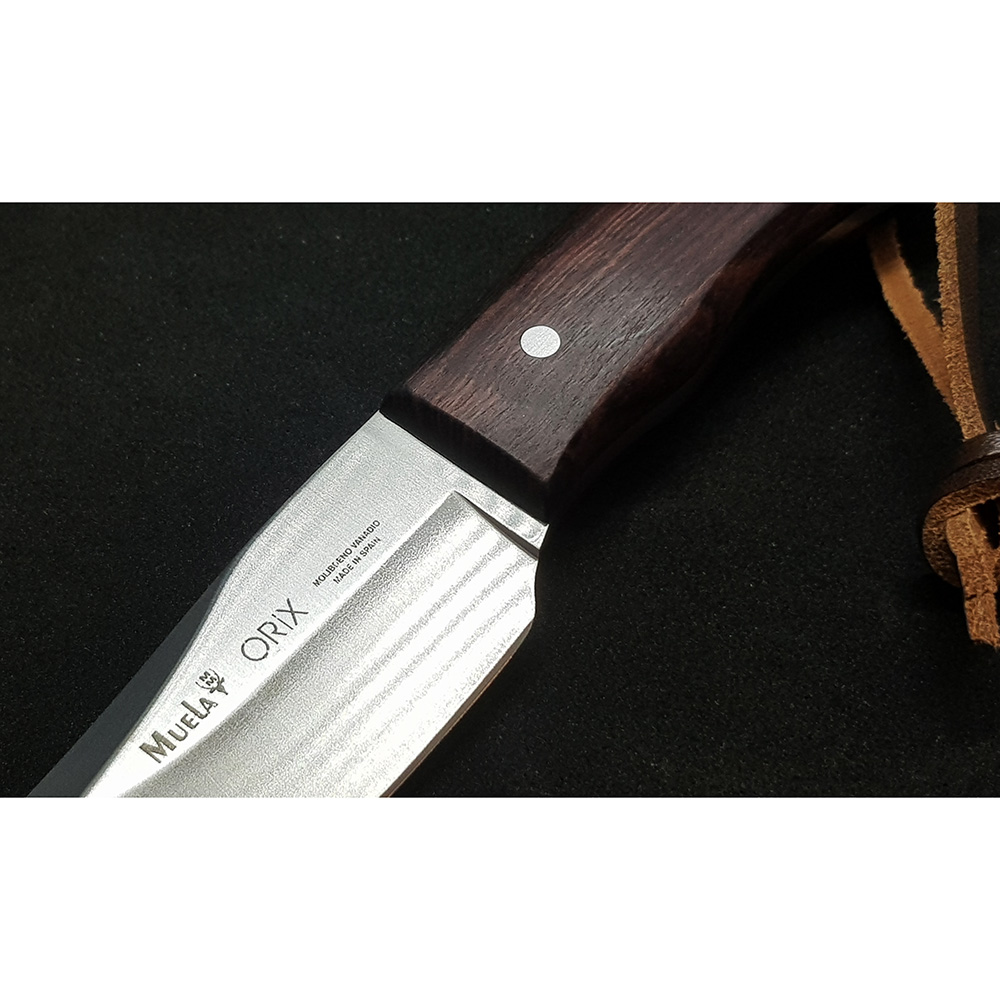 Нож-скиннер "ORIX", клинок 8 см, рукоять палисандр, ножны кожа