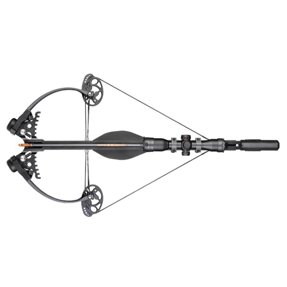 Арбалет MXB400, начальная скорость 400 фут в сек, усилие 95Lbs, ручной натяжитель, три карбоновые ст