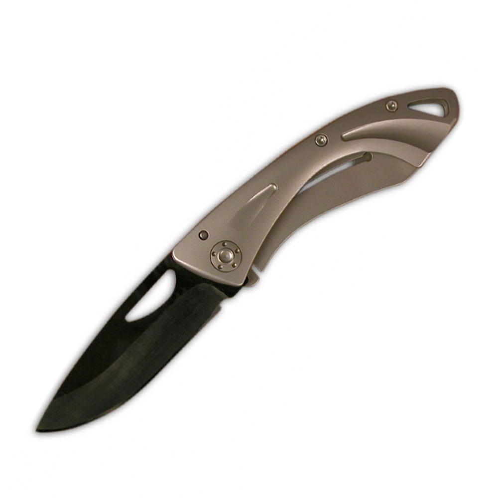 Нож складной, клинок черн.керамика, 6,35 см, рукоять титан, зажим для денег