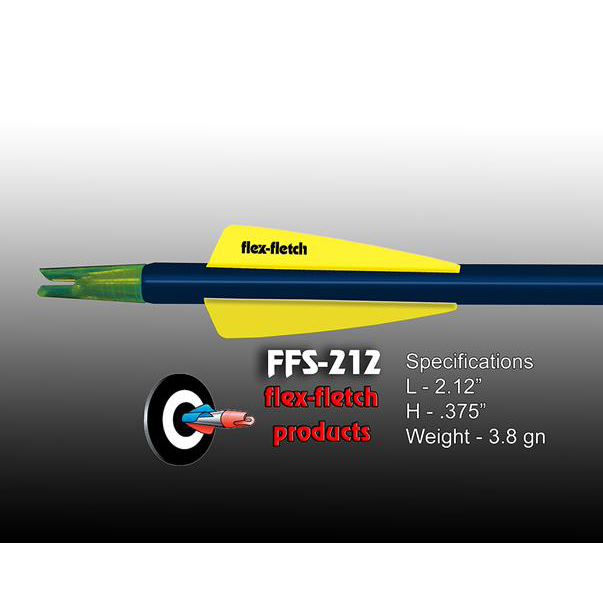 Оперение пластиковое FFS-212, форма Shield, размер 2", производитель Flex Fletch, цвет ярко-желтый,