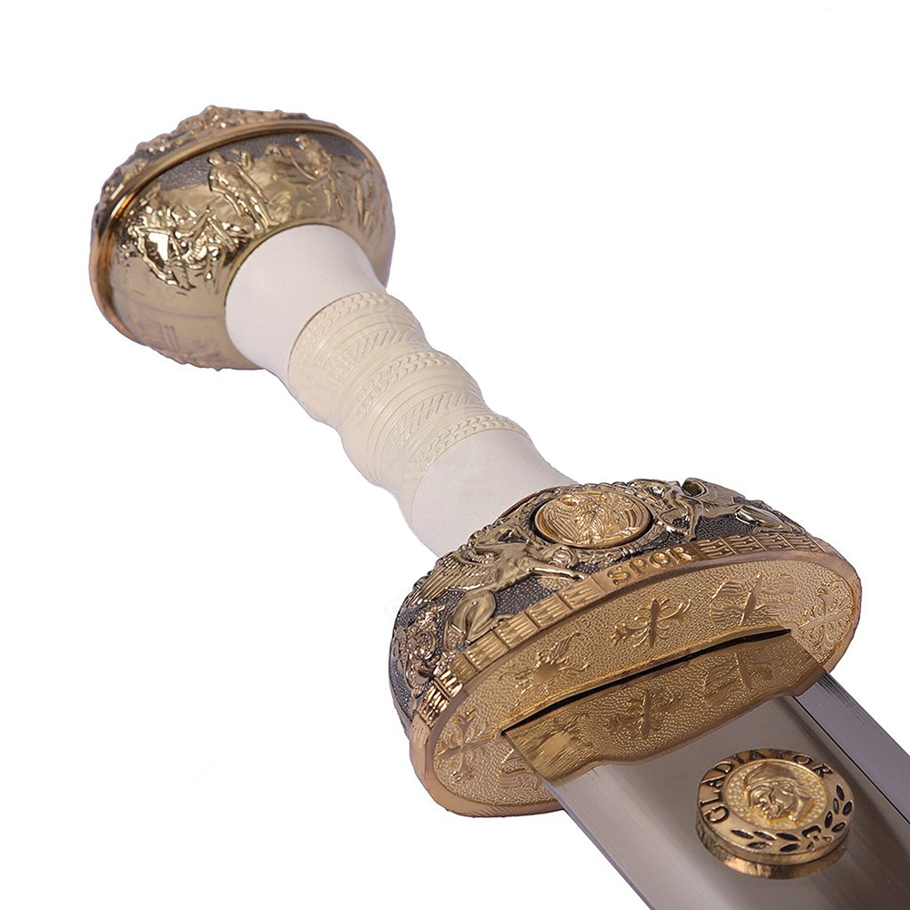 Меч "Гладиатор", рукоять белая кожа, в ножнах