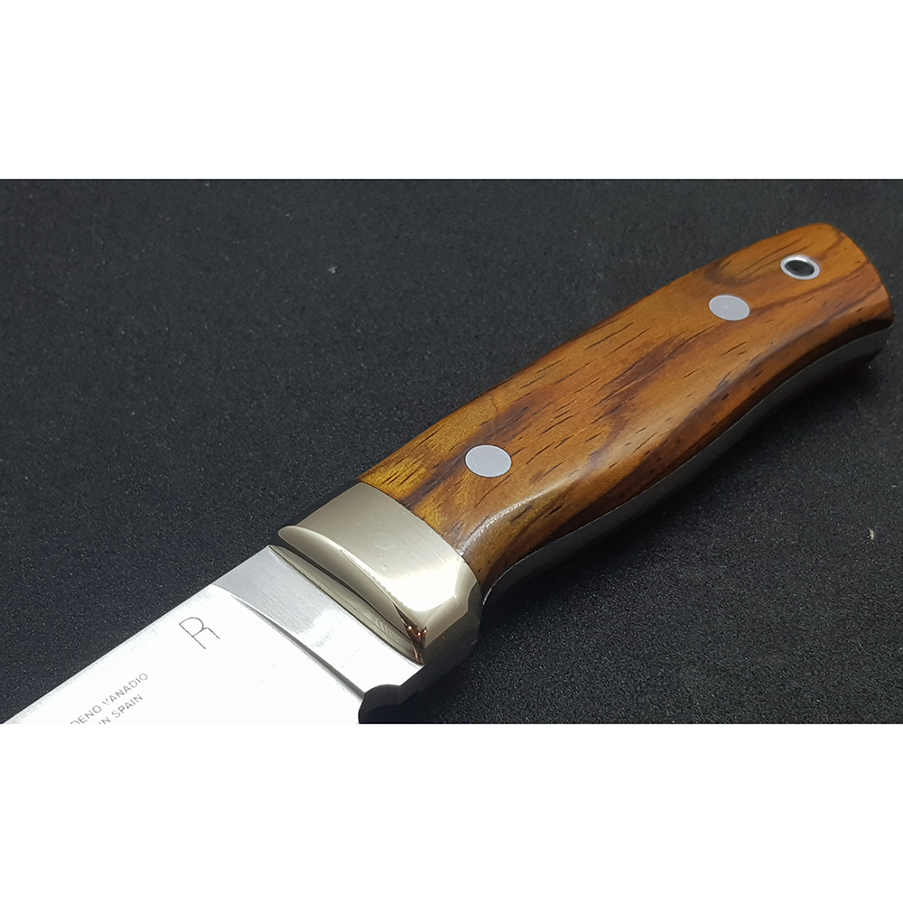 Нож "KODIAK" с фикс клинком длиной 10 см, рукоять красное дерево кокоболо, ножны кожа