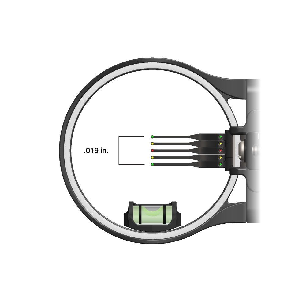 Прицел для блочного лука Attitude  с выбором пина, микронастройки, 5 пинов по 0,019", цвет черный