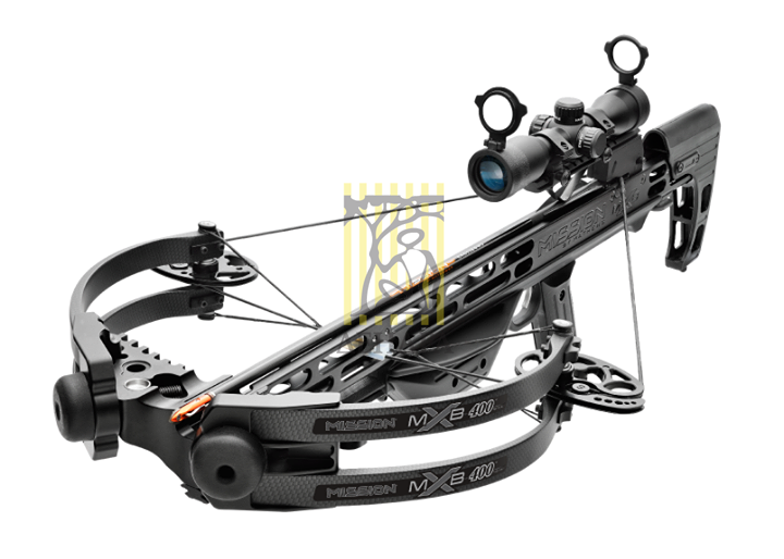 Арбалет MXB400, начальная скорость 400 фут в сек, усилие 95Lbs, ручной натяжитель, три карбоновые ст