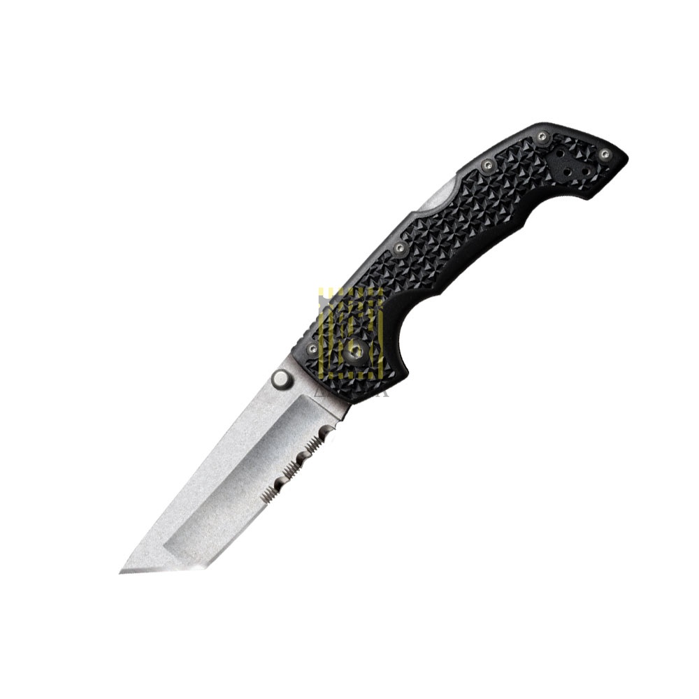 Нож "Voyager Med." складной, клинок танто, сталь AUS 8A, матовое покрытие, ½  серрейтор, рукоять гра