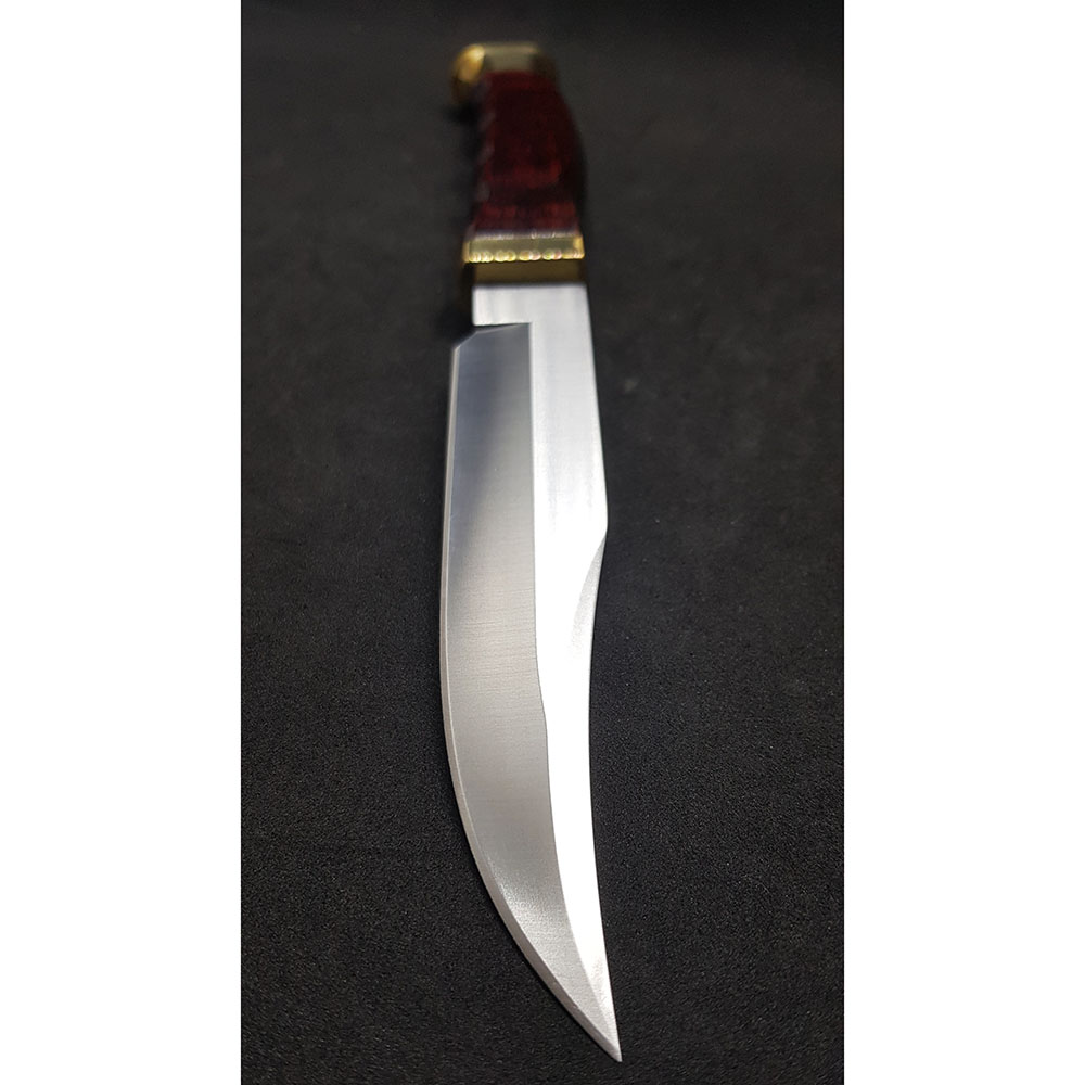 Нож "BOWIE" с фикс клинком длиной 16 см, рукоять Pakka wood, ножны кожа