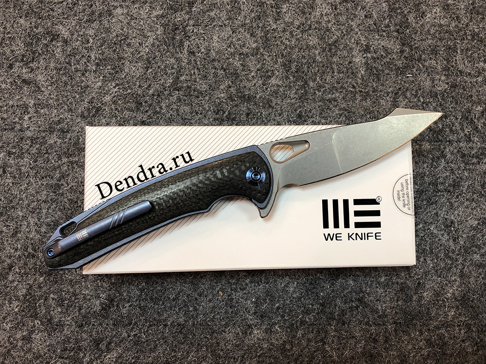 Нож складной Yucha 810A, цвет синий, сталь CPM-S35VN, длина клинка 100 мм, рукоять титан/карбон,  fr