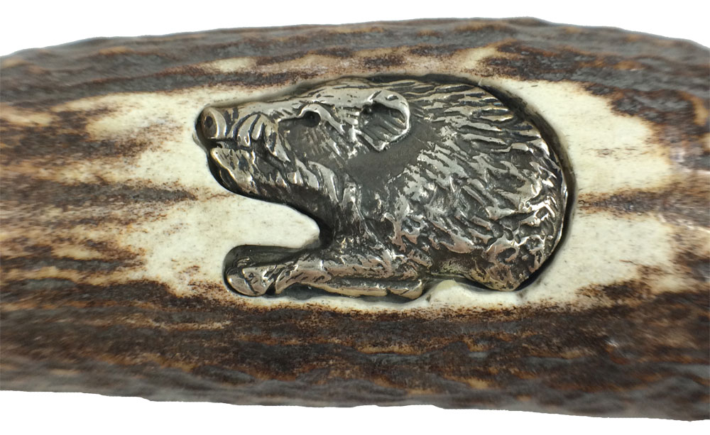 Нож "MAGNUM" с фикс.клинком длиной 23 см, рукоять рог оленя, ножны кожа, подарочная упаковка