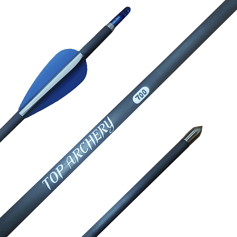 Стрела спортивная TOP лучная, диаметр 4,2 мм, длина 30", жесткость 700, материал карбон,  оперение P