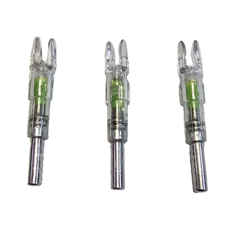 Хвостовик светящийся диаметр 6,2 мм для лучных стрел, цвет зеленый, 3 штуки в упаковке