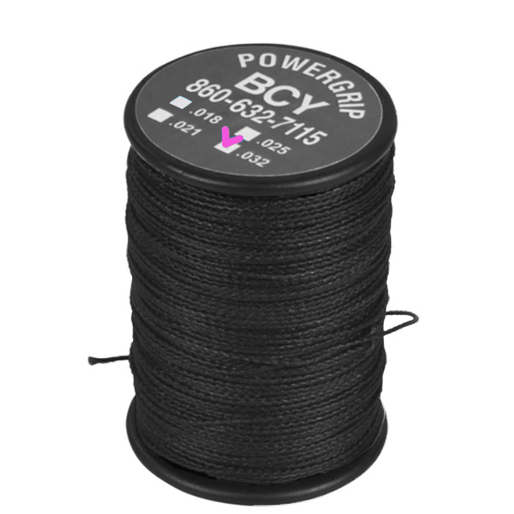 Нить обмоточная Powergrip для тетивы, размер 0,032", длина 40 ярдов, производитель BCY, цвет черный