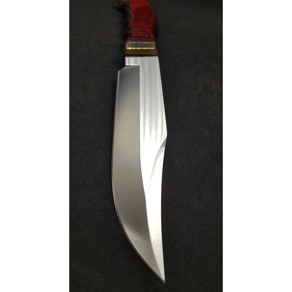 Нож "BOWIE" с фикс клинком длиной 18 см, рукоять Pakka wood, ножны кожа