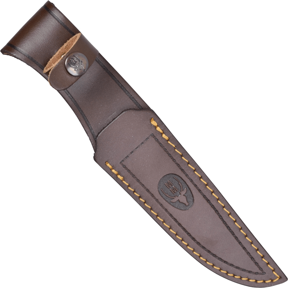 Нож "GRED" с фикс клинком длиной 13 см, рукоять красное дерево, ножны кожа