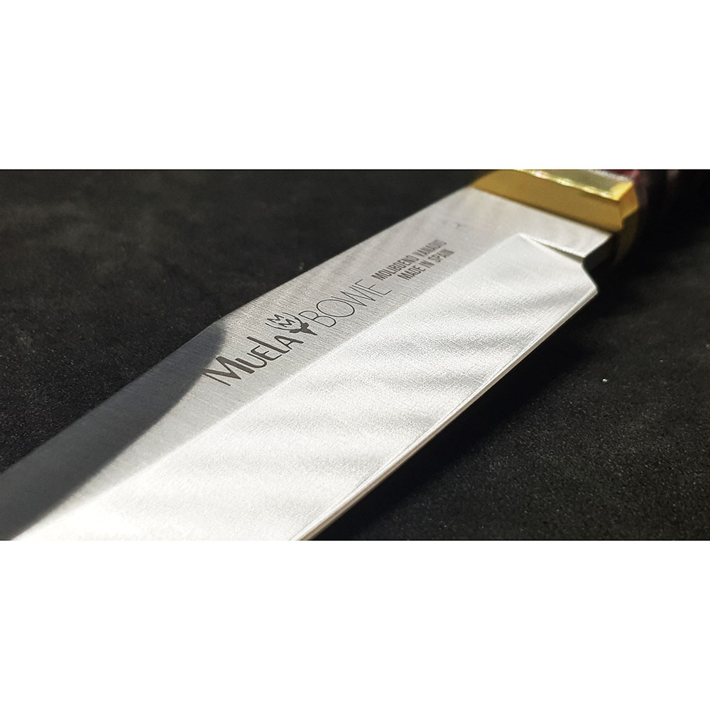 Нож "BOWIE" с фикс клинком длиной 18 см, рукоять Pakka wood, ножны кожа