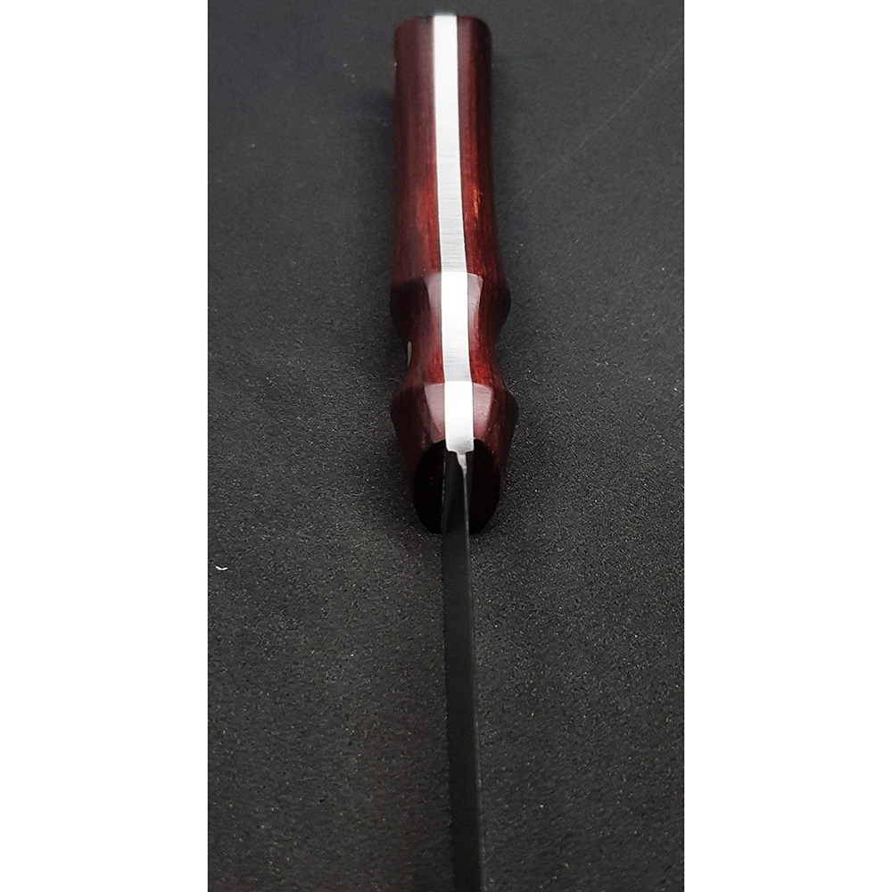 Нож "CRIOLLO" с фикс клинком длиной 17 см, рукоять красная микарта, ножны кожа