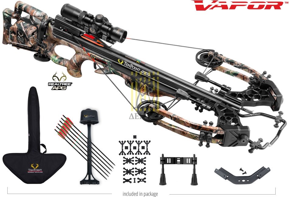 Арбалет системы буллпап VAPOR с аксессуарами: прицел Rangemaster, механич.натяжитель AcuDraw, кивер
