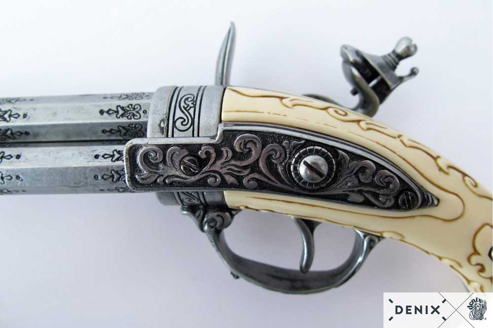 Пистолет кремневый трехдульный, Франция, 18 век