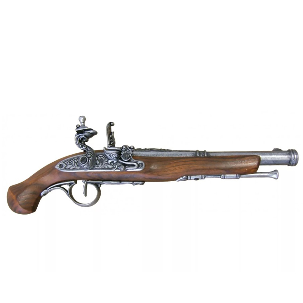 Пистолет кремневый,18век,никель