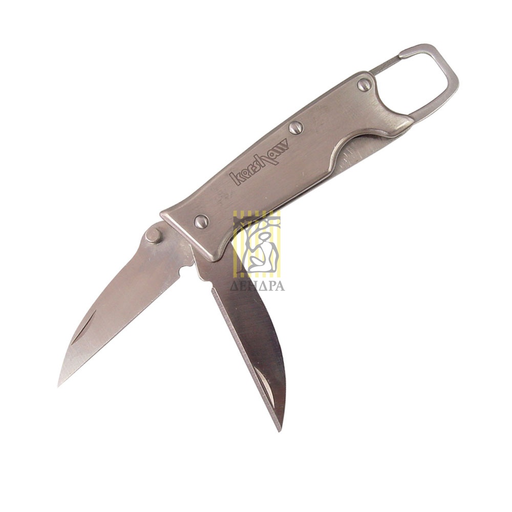 Нож складной "Twocan" сталь 420J2, 2клинка, рукоять нерж 303 сталь, цвет синий