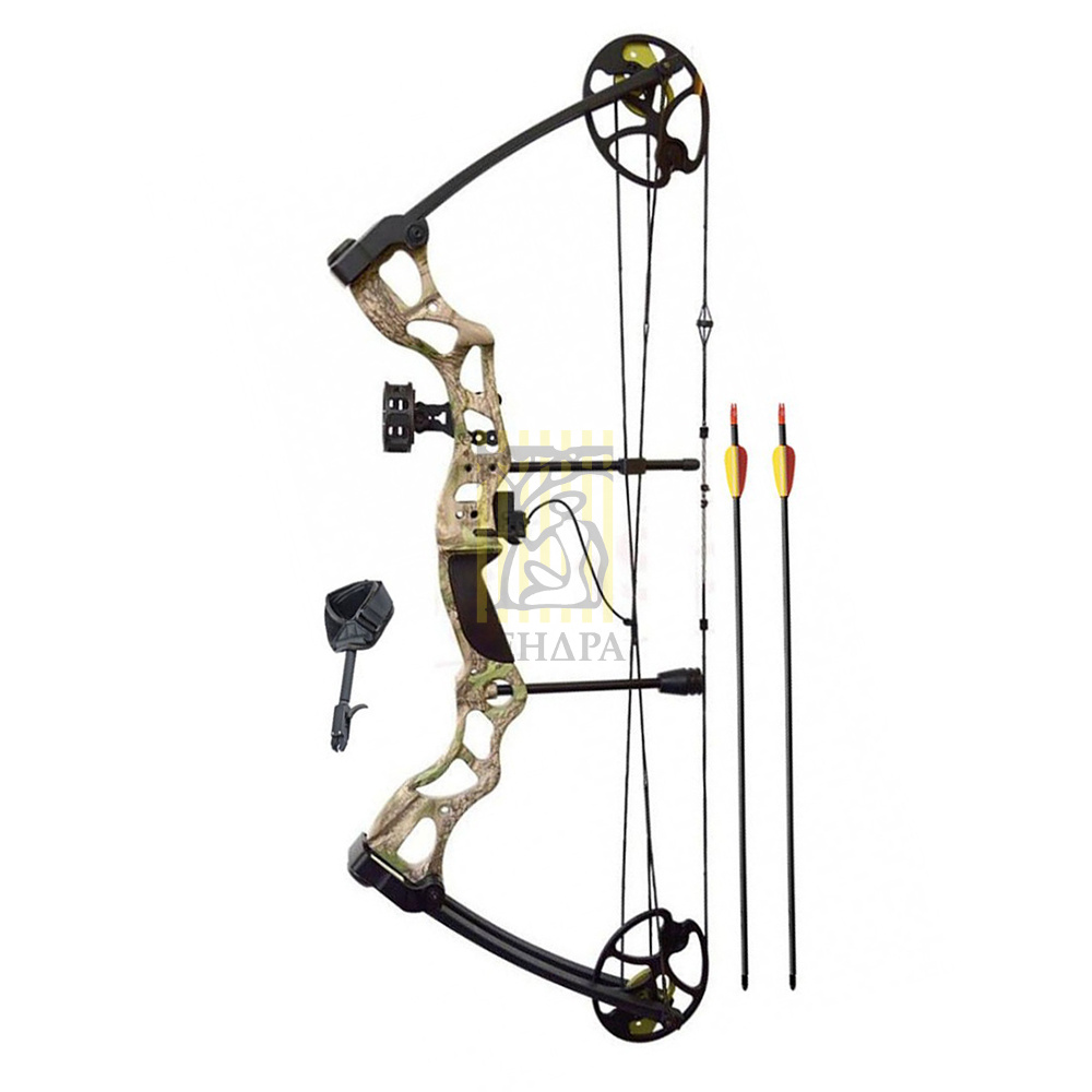 Лук блочный, плечи фиброглас, рукоять алюминий, начальная скорость 310 фут/сек, сила 60 Lbs, длина н