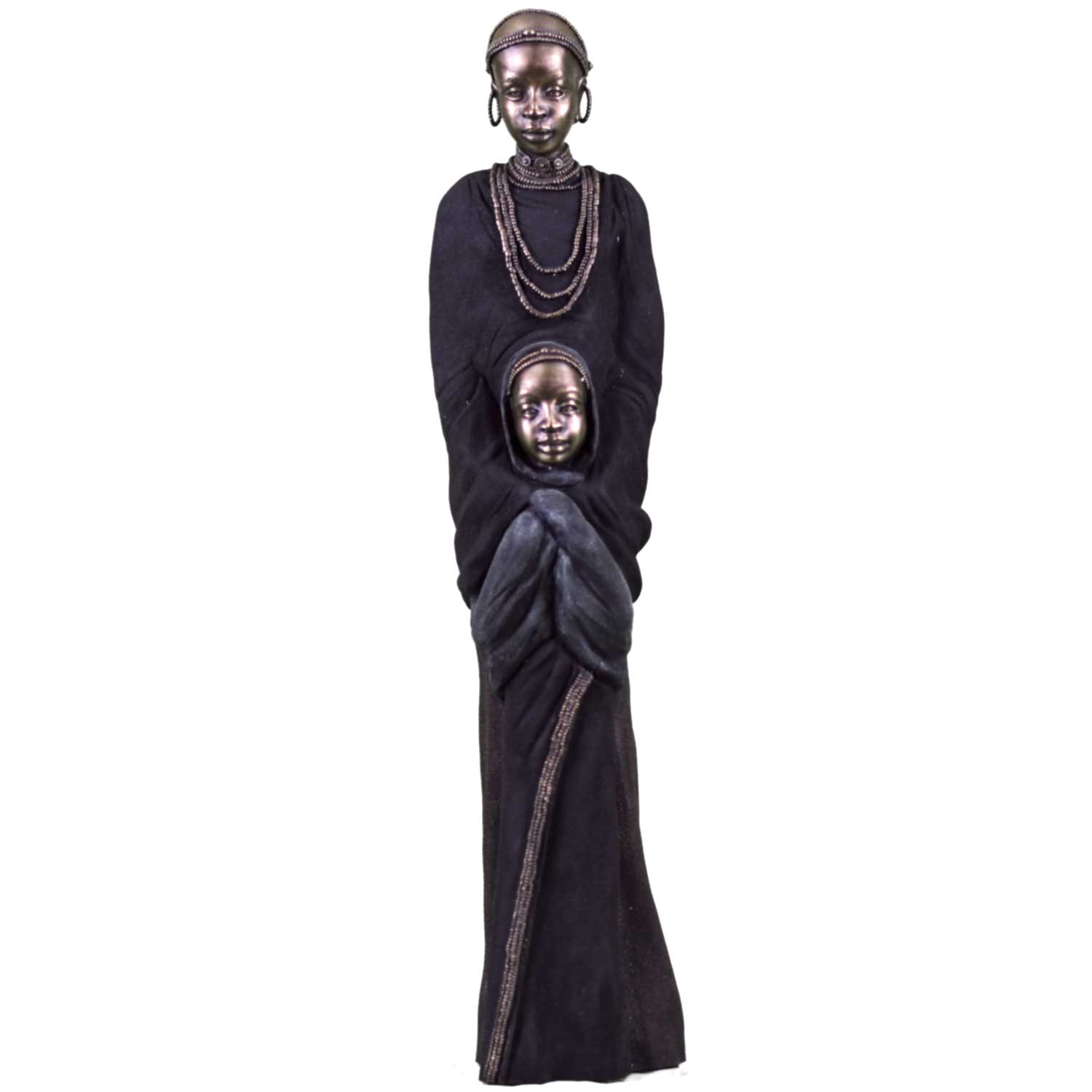 Фигурка Масаи-Кибиби с ребенком,патина,полистоун