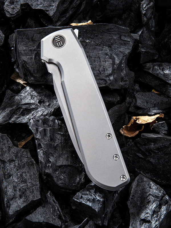 Нож складной  WASABI 813A, цвет светло-серый, сталь Bohler M390 , длина клинка 99 мм, рукоять титан,