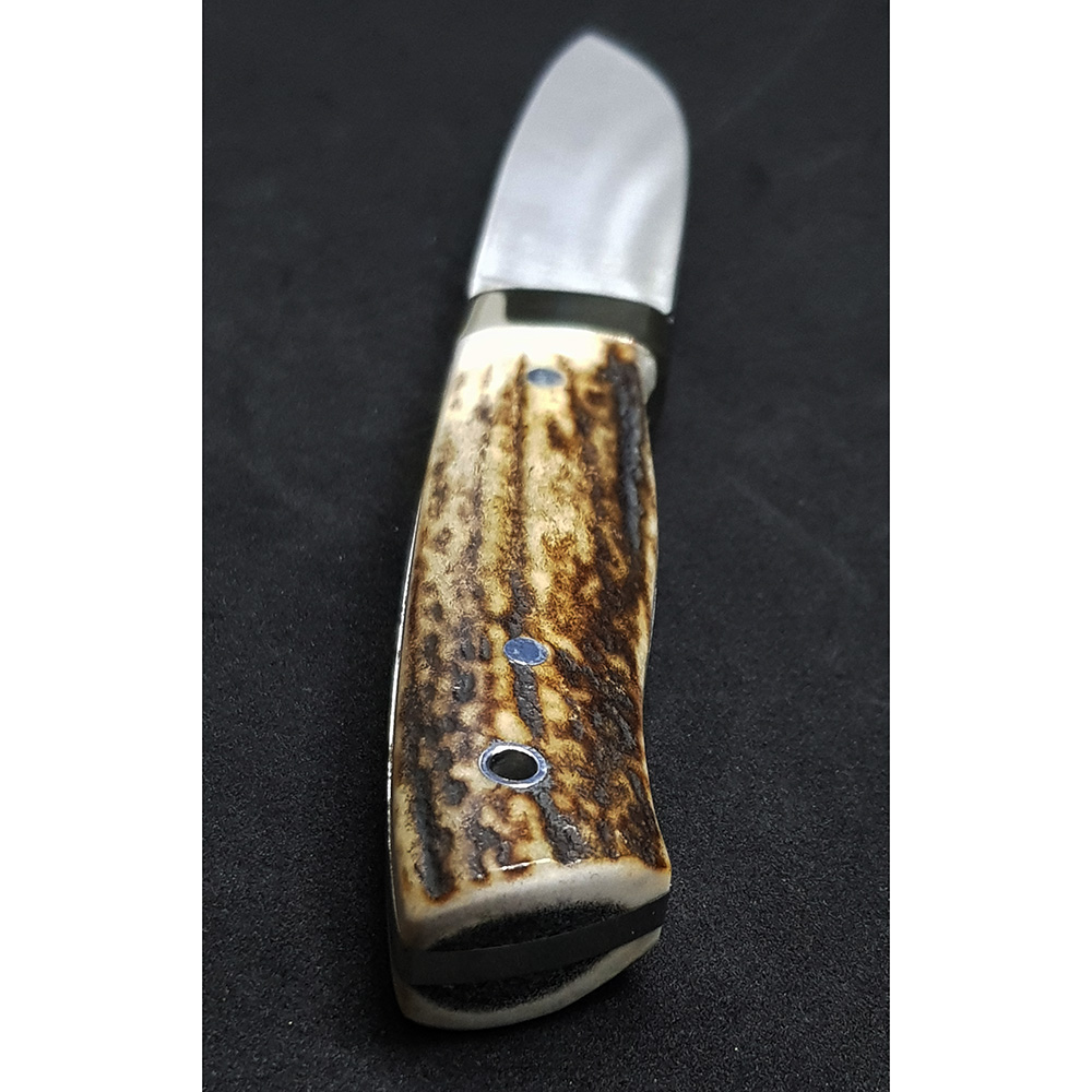 Нож "KODIAK" с фикс клинком длиной 10 см, рукоять рог оленя, ножны кожа