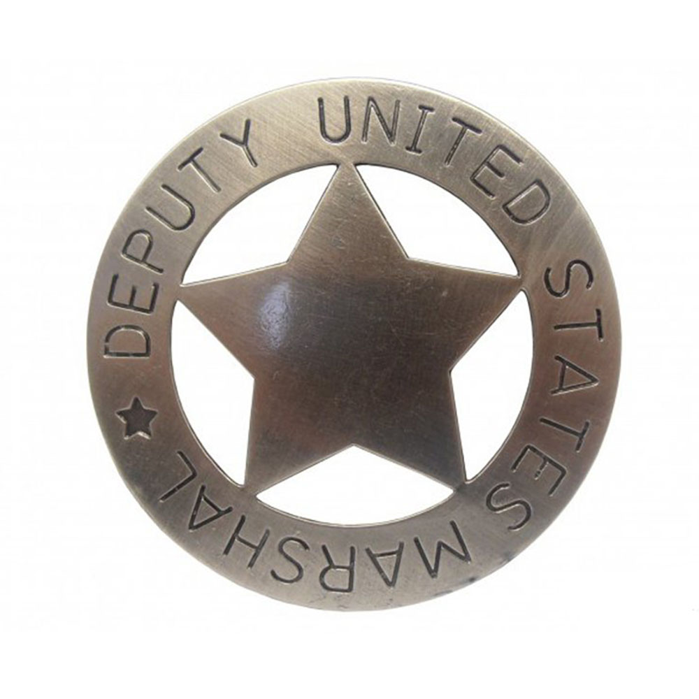 Значок службы маршалов США из металла, с иглой для крепления, сталь
