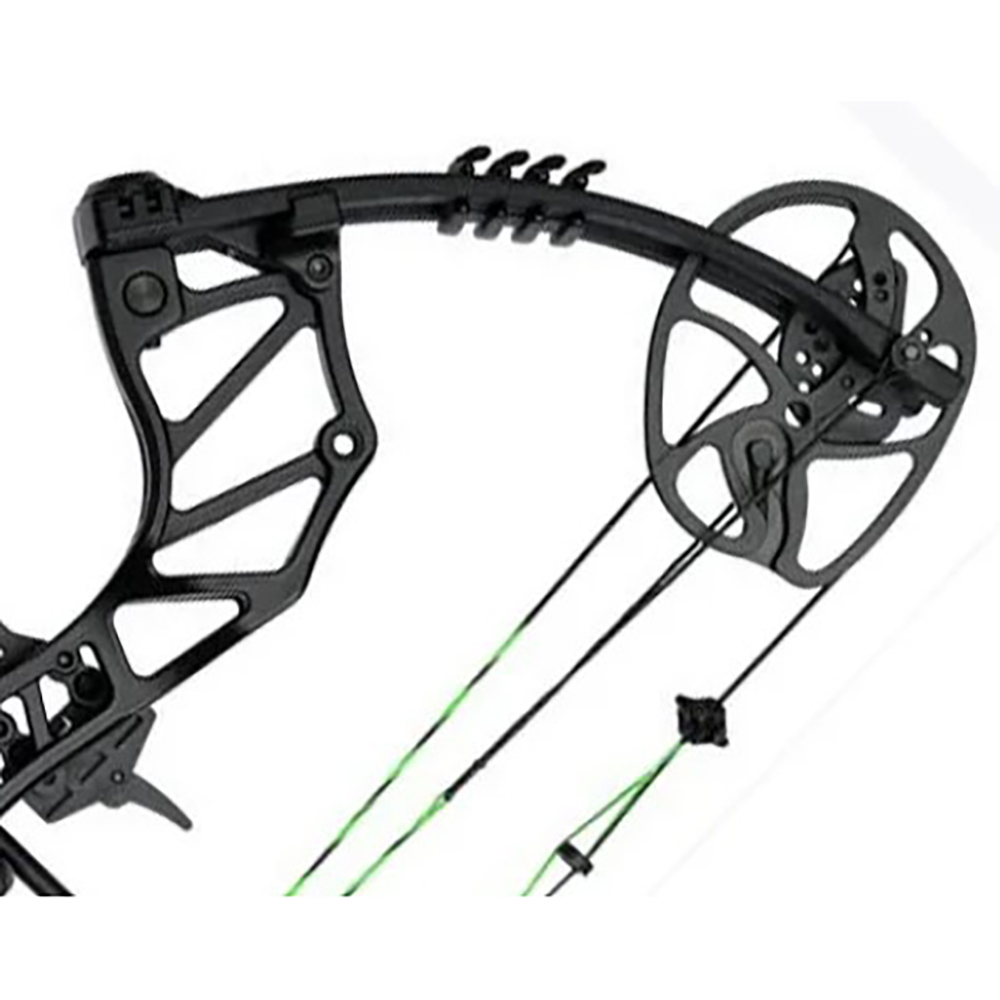 Лук блочный, сила 60 Lbs, между осями 30", длина натяжения 19-31", с комплектом аксессуаров: 4 карбо