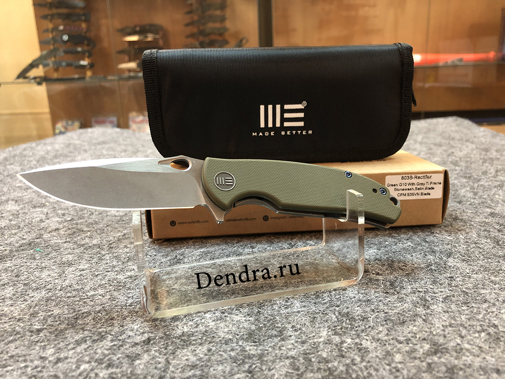 Нож складной  Rectifier 803B, цвет зеленый, сталь CPM-S35VN, длина клинка 74,9 мм, рукоять G10/титан