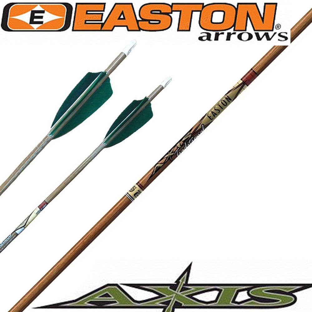 Стрела AXIS TRADITIONAL, размер 600, оперение натуральное, длина 3", инсерт HIT, 1 шт