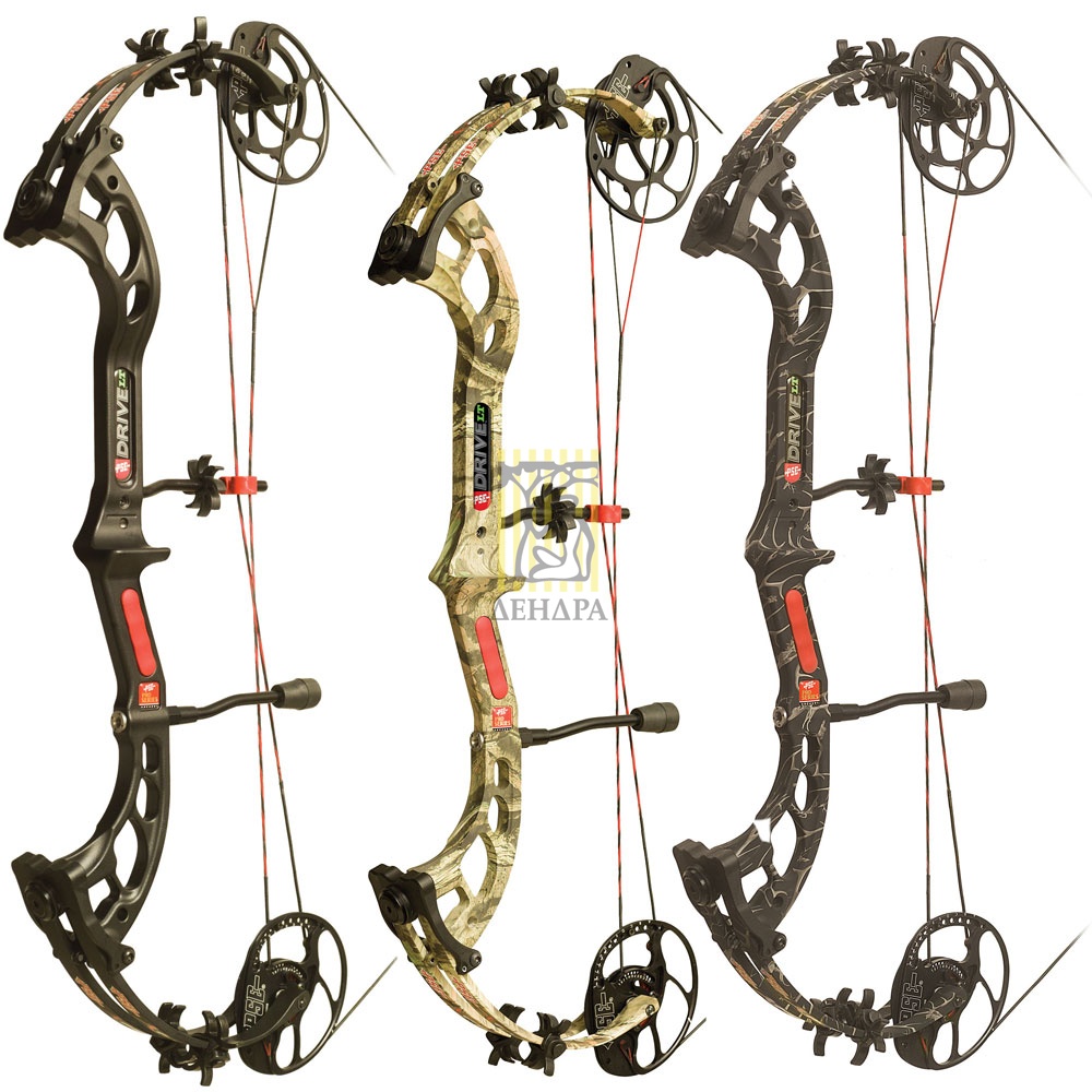 Лук блочный Drive LT, начальная скорость 328 фут в сек, сила 60 lbs, 29'', блок DC, сброс 75%,  прав